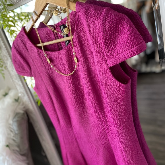 Yoana Baraschi Pink Fit Flare Cap sleeve New Sz 8 - Picture 5 of 10